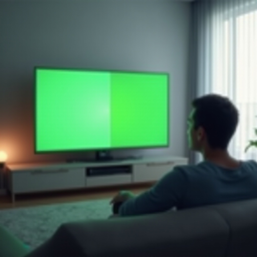 franja verde en la televisión