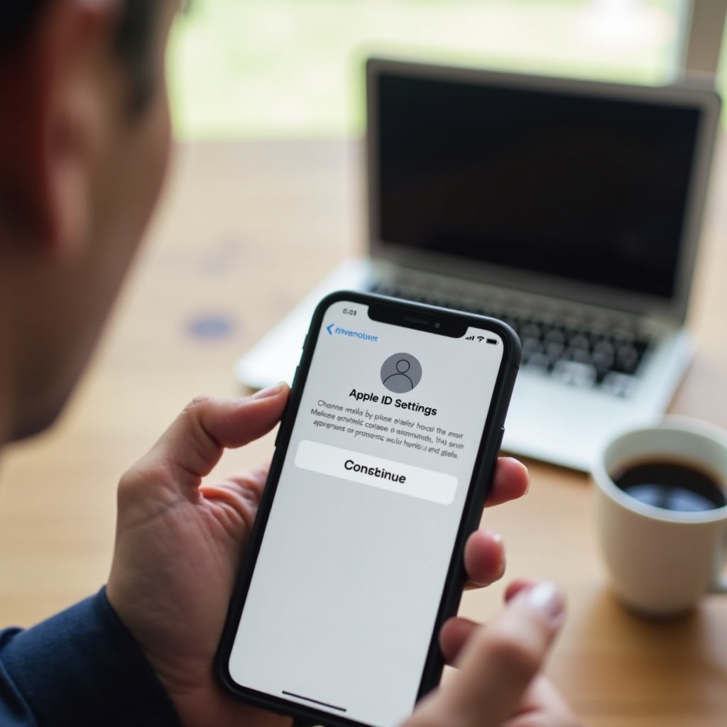 mise à jour des réglages de l’identifiant Apple bloquée sur Continuer