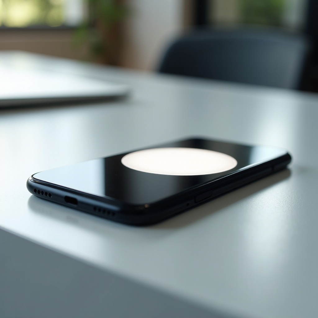 cercle blanc sur l'écran de l'iPhone
