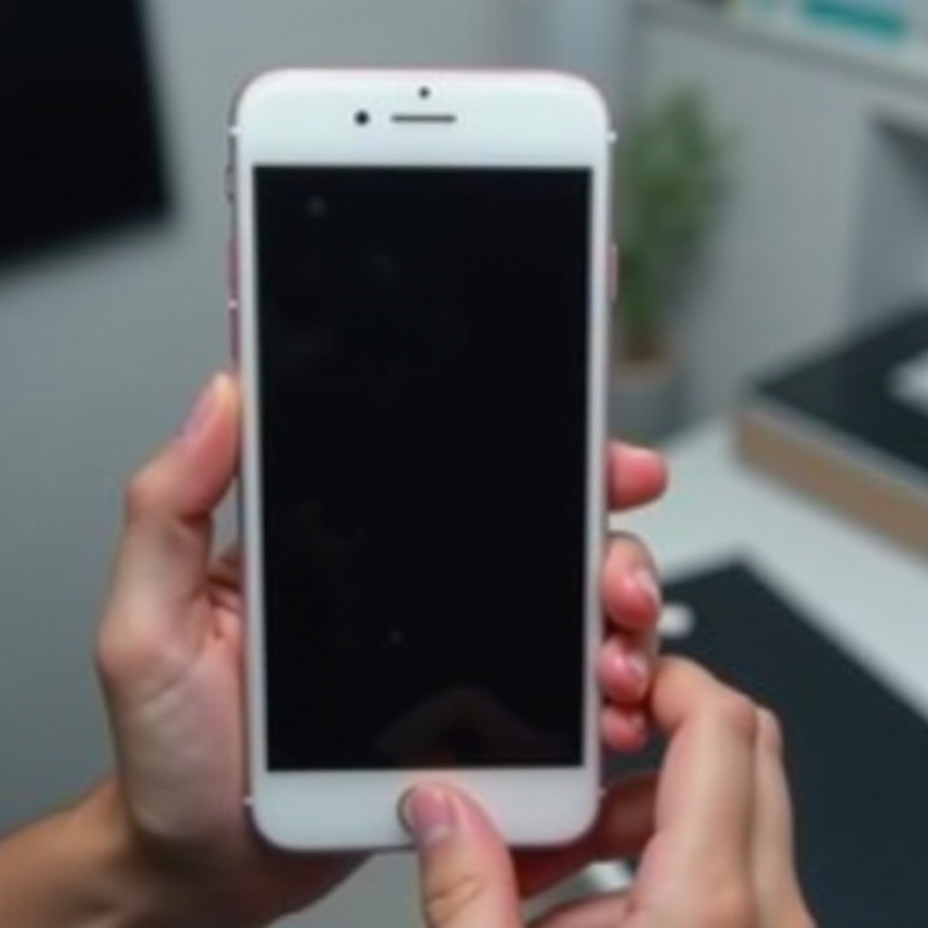 schwarzer Kasten auf dem iPhone-Bildschirm