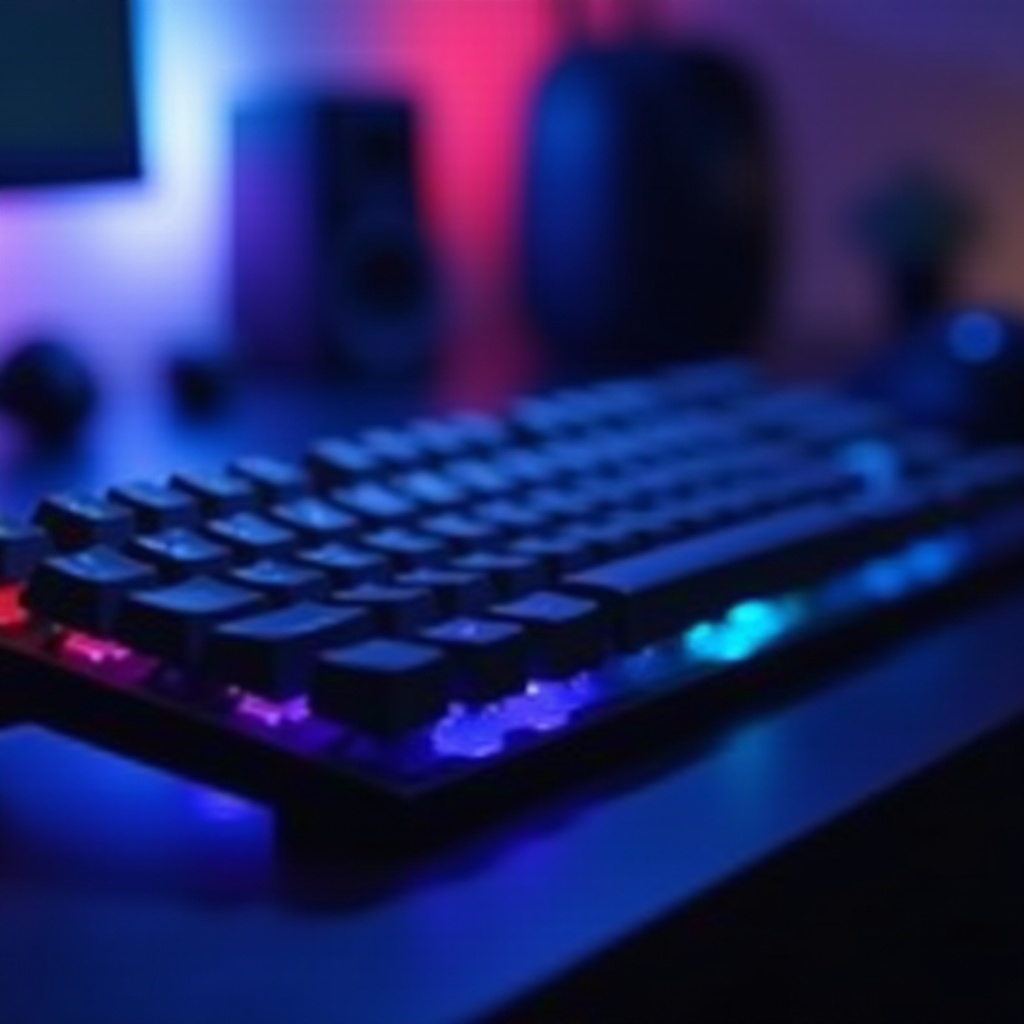 teclado de juegos con interruptores azules