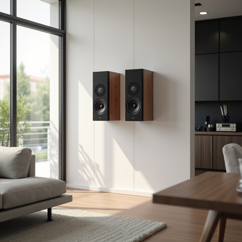 accrocher des enceintes d'étagère sur le mur