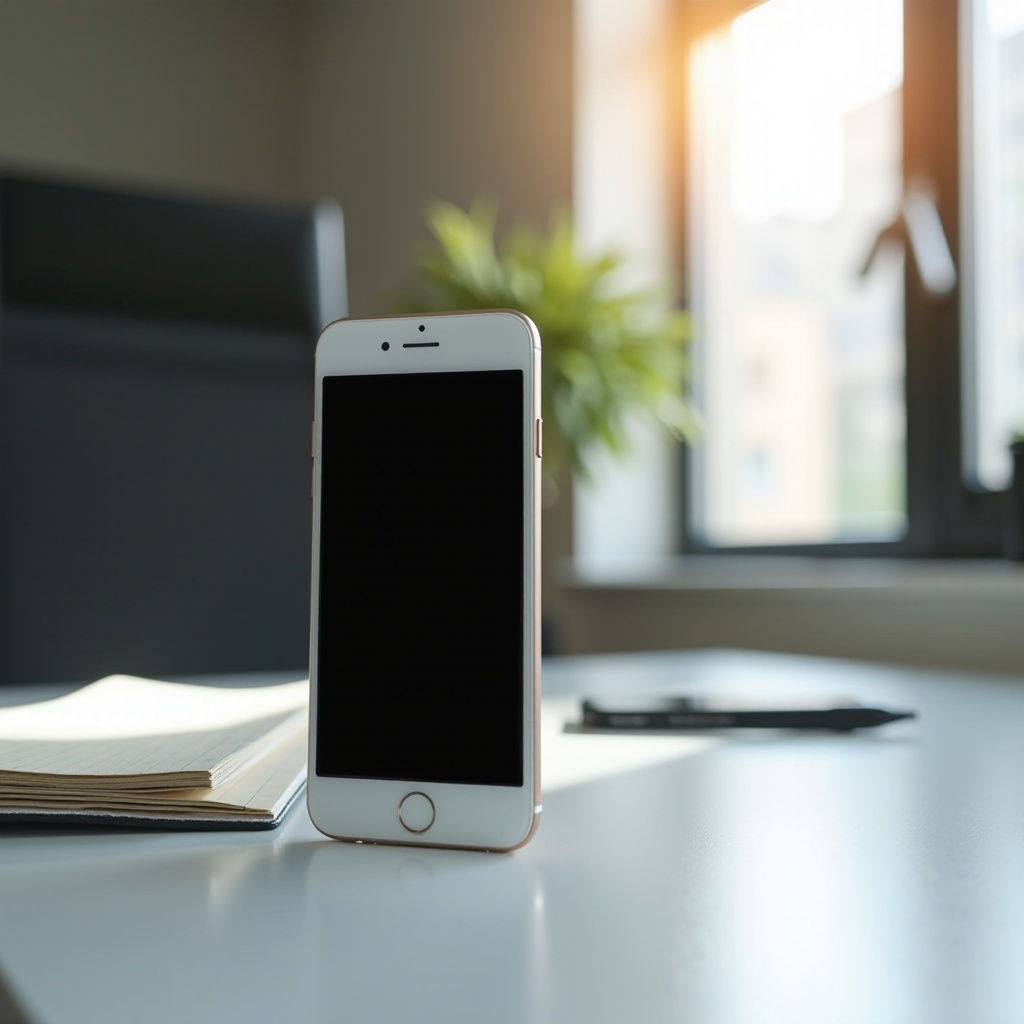 scatola nera sullo schermo dell'iPhone