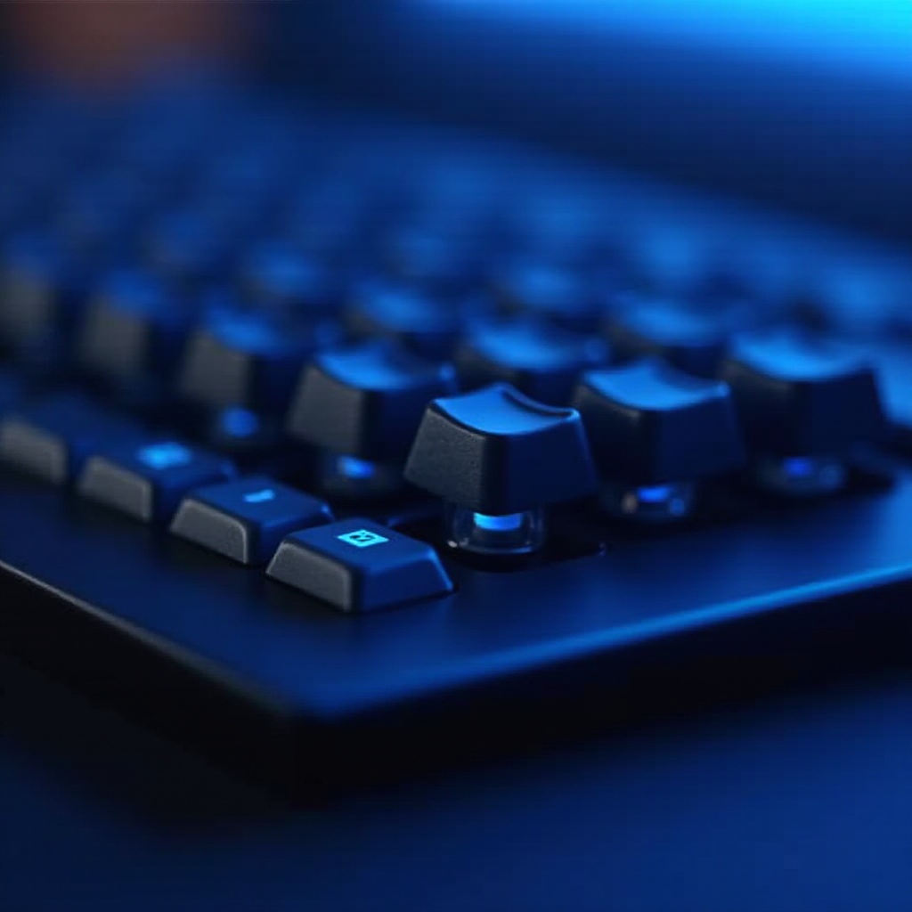 Gaming-Tastatur mit blauen Schaltern