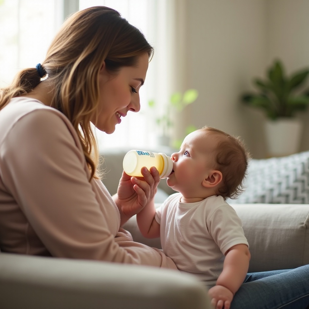 gestilltes Baby nimmt die Flasche nicht