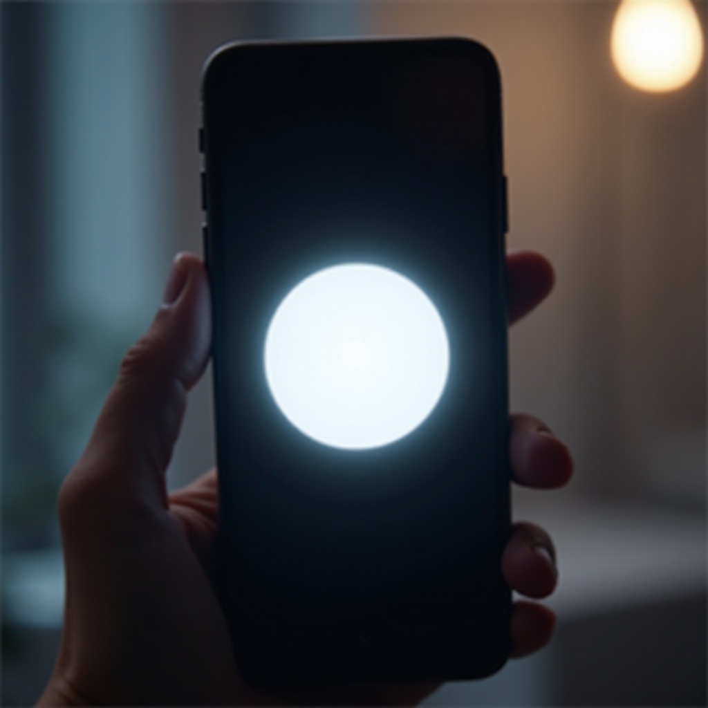 círculo blanco en la pantalla del iPhone