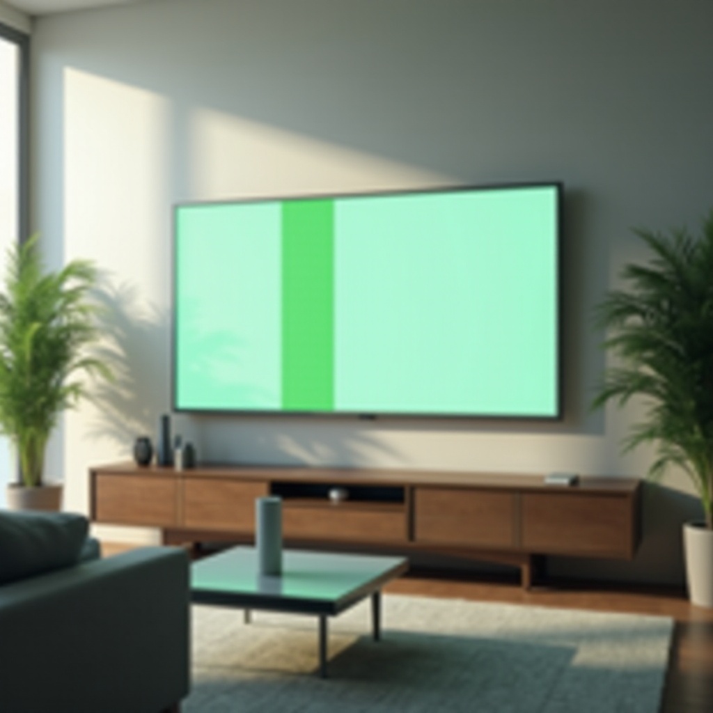 striscia verde sulla TV